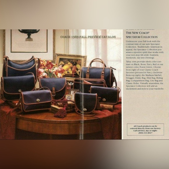 Coach Vintage Swagger Spectator Bag Purse Black Tabac Tan Piping Leather Classic - Picture 14 of 14